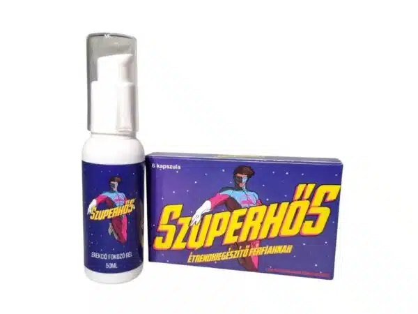 SZUPERHŐS potencianövelő kapszula (6 db) és erekció fokozó gél (50 ml)